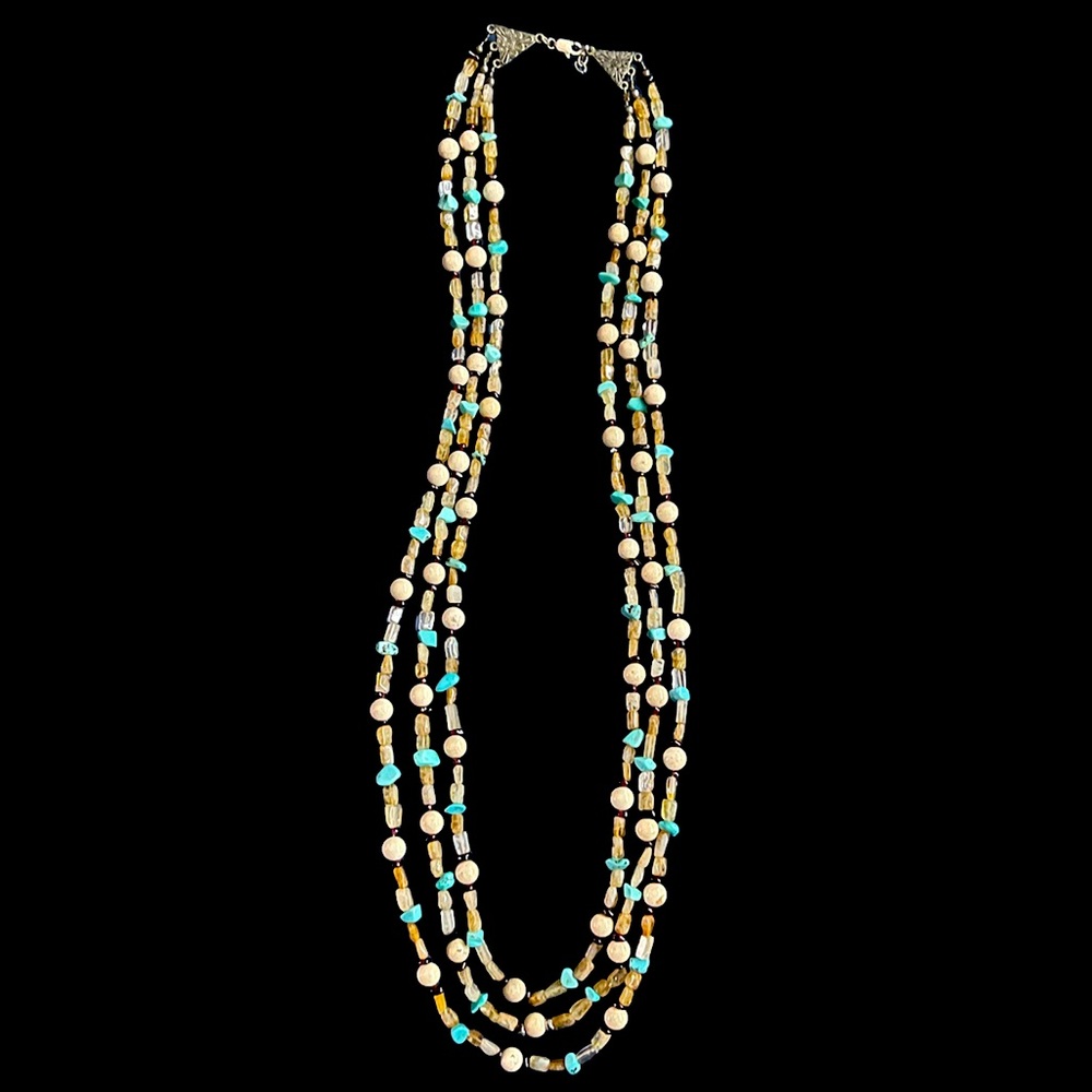Handmade Artisan 3 strand necklace